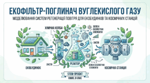 МЕТОДИЧНА РОЗРОБКА STEM-ПРОЄКТУ Тема: «Екофільтр-поглинач вуглекислого газу: моделювання систем регенерації повітря для екобудинків та космічних станцій»