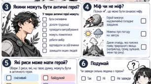 «Зарубіжна література. 8 клас НУШ. Антична література: міфи та герої. Модифікований тематичний матеріал для учнів з ООП»
