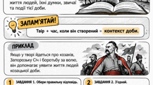 «Художній твір у контексті доби». Модифікований навчальний матеріал з української літератури для учнів 8 класу з ООП (НУШ)