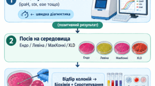 Лабораторна діагностика хвороб спричинених шигелами та ешеріхіями.