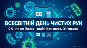 Сучасна презентація та конспект до Всесвітнього дня чистих рук (15 жовтня) для 5–9 класів: «Правила гігієни рук та профілактика інфекцій. Твоя персональна біобезпека»