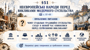 9 клас НУШ Презентація + робочий аркуш + робочий аркуш для ООП + опорний аркуш § 51  Неєвропейські народи перед викликами модерного суспільства