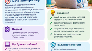 Майстер-клас: «Використання штучного інтелекту в роботі вихователя закладу дошкільної освіти»