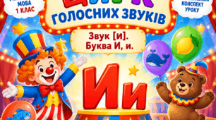 Інтерактивний конспект уроку «Цирк голосних звуків"Тема: Звук [и]. Буква И, и.