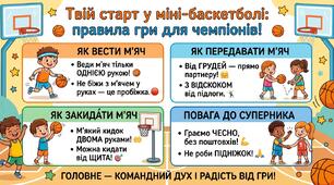 Пам’ятка для учнів: «Твій старт у міні-баскетболі: правила гри для чемпіонів!»