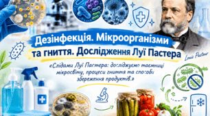 Дезінфекція. Мікроорганізми та гниття. Дослідження Луї Пастера «Слідами Луї Пастера: досліджуємо таємниці мікросвіту, процеси гниття та способи збереження продуктів.»
