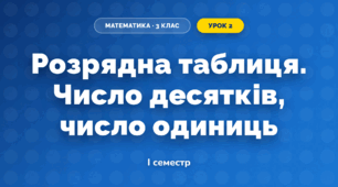 Розрядна таблиця. Число десятків, число одиниць (3 клас, Математика, Гісь)