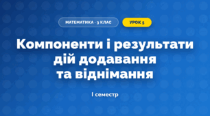 Компоненти і результати дій додавання та віднімання (3 клас, Математика, Гісь)