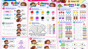 English Worksheets. Grade 1 | 15 тематичних робочих аркушів з англійської мови для 1 класу