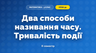 Два способи називання часу. Тривалість події (3 клас, Математика, Гісь)