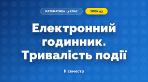 Електронний годинник. Тривалість події (3 клас, Математика, Гісь)