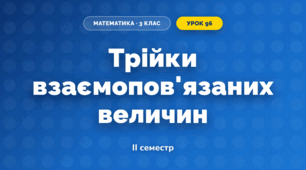 Трійки взаємопов'язаних величин (3 клас, Математика, Гісь)