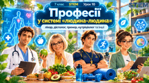 7 клас STEM Урок 10 Професії у системі «людина-людина»: лікар, тренер, дієтолог, нутріціолог та інші
