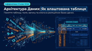 Поняття таблиці, поля, запису, ключа таблиці - презентація з інформатики 9 клас НУШ