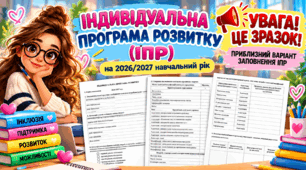 ІПР (індивідуальна програма розвитку) ІІ-ІІІрівень підтримки,4 клас- 2026-2027н.р.(нове,оновлено)