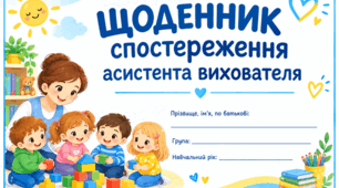 Щоденник спостереження асистента вихователя