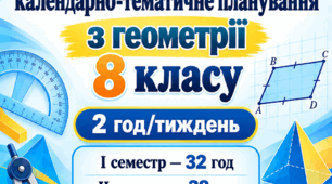 МОДИФІКОВАНА ПРОГРАМА з геометрії 8 клас
