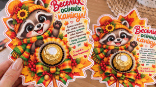 🍂 Листівка-подарунок «Веселих осінніх канікул!» 🦝🍁