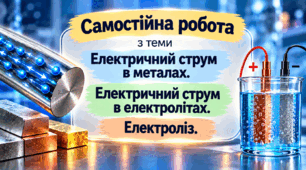 11 Фізика. Самостійна робота з теми «Електричний струм в металах. Електричний струм в електролітах. Електроліз»