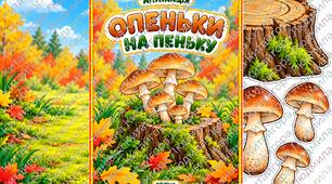 Аплікація «Опеньки на пеньку» 🍄 🍂