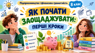 Тема 8. ЯК ПОЧАТИ ЗАОЩАДЖУВАТИ: ПЕРШІ КРОКИ "Підприємництво і фінансова грамотність" 8 клас