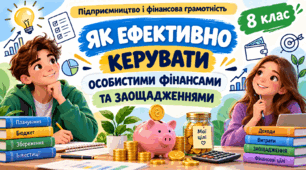 Тема 9. ЯК ЕФЕКТИВНО КЕРУВАТИ ОСОБИСТИМИ ФІНАНСАМИ ТА ЗАОЩАДЖЕННЯМИ  "Підприємництво і фінансова грамотність" 8 клас