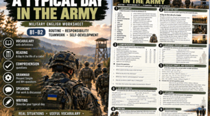 A Typical Day in the Army. Військова англійська для курсантів: розпорядок дня та Present Simple