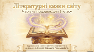 У світі літературної казки: чарівна подорож за творами Г. К. Андерсена, О. Вайлда та Р. Дала. 5 клас, НУШ(PDF + PPTX)