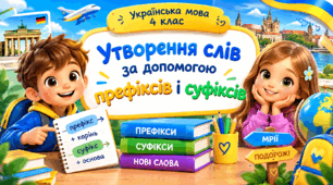 Презентація до уроку української мови, 4 клас, "Утворення слів за допомогою префіксів і суфіксів"