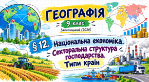 Національна економіка. Секторальна структура господарства. Типи країн. Презентація, інфографіка, робочий аркуш