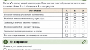Аркуш самооцінювання