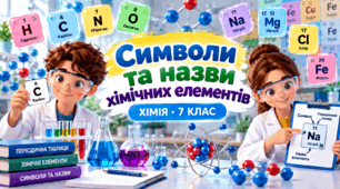 Символи та назви хімічних елементів  ХІМІЯ  7 клас 