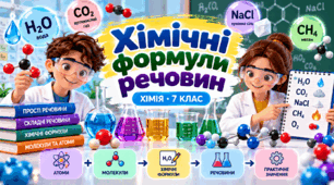 Хімічні формули речовин  ХІМІЯ  7 клас 