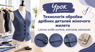 Технологія обробки дрібних деталей жіночого жилета ( різних видів петель, клапанів, хлястиків)