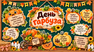🎃 «День гарбуза» 🍁 | БЕЗКОШТОВНЕ яскраве осіннє оформлення дошки | Тематичний декор для ЗДО та початкової школи