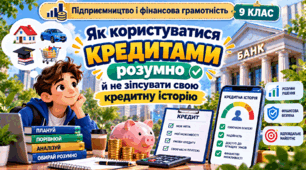 Як користуватися кредитами розумно й не зіпсувати свою кредитну історію «Підприємництво і фінансова грамотність»   9 КЛАС