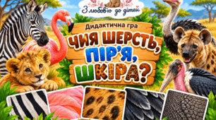 🦁🦓 Дидактична гра «Чия шерсть, пір’я, шкіра?» 🐘🦩