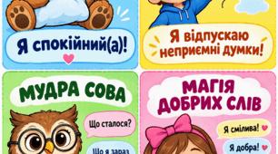 Картки саморегуляції «Керую своїми емоціями» для учнів 1–4 класів