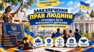 Забезпечення прав людини — основна мета діяльності держави  ПРАВОЗНАВСТВО 9 клас Підсумкове тестування