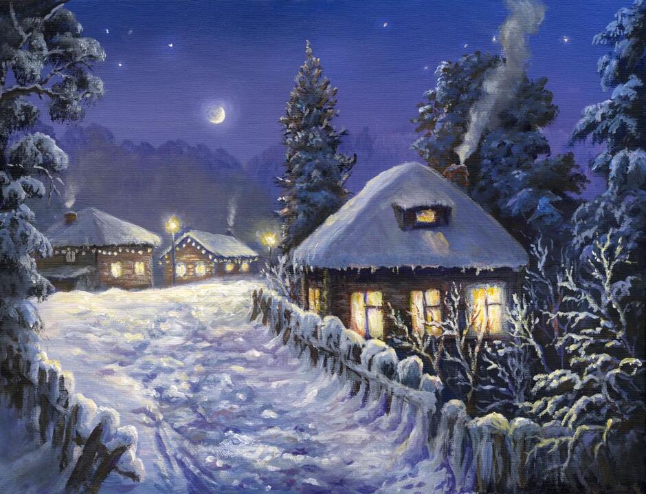winter holiday in the village