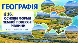 Основні форми земної поверхні. Рівнини. Презентація, інфографіка, робочий аркуш