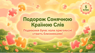 Подвоєння букв на позначення збігу однакових приголосних. Презентація