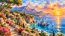 🐬🩵🪸🐙🌊Михайло Коцюбинський.🪸Новела «На камені»🐬🐚🪸🎨Акварелі М. Коцюбинського 🐬🐚🪸