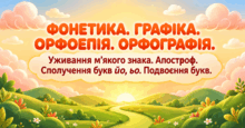 ФОНЕТИКА. ГРАФІКА. ОРФОЕПІЯ. ОРФОГРАФІЯ. Уживання м’якого знака. Апостроф. Сполучення букв йо, ьо. Подвоєння букв