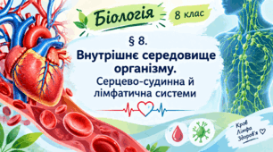 § 8. Внутрішнє середовище організму. Серцево-судинна й лімфатична системи