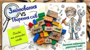 Презентація: «Змінювання і творення слів. Похідні та непохідні слова» (6 клас)