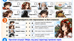 Герої українських народних легенд: риси характеру та вчинки. Українська література, 8 клас НУШ. Модифікований дидактичний матеріал для учнів з ООП (тема №7)