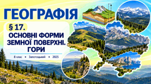 Основні форми земної поверхні. Гори. Презентація, інфографіка, робочий аркуш