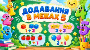 Додавання та віднімання в межах 5. Хрестики-нулики.