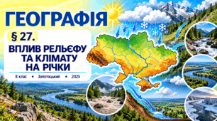 Вплив рельєфу та клімату на річки. Презентація, інфографіка, робочий аркуш